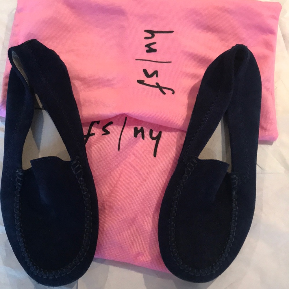 FS/ny suede moccasin drivers,  blue, size 391/2